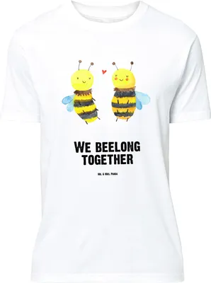 Produktbild von Mr. & Mrs. Panda T-Shirt Biene Verliebt - Weiß - Geschenk, mit Spruch, Tshirt, Oversize, Shirt, Lustiges