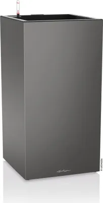 Produktbild von LECHUZA-Pflanzgefäß CANTO Premium 40 LED High Anthrazit Metallic | mit Bewässerung und Pflanzeinsatz | Metallic-Oberfläche | 40 x 40 x 76 cm | 13773
