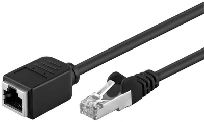 Immagine prodotto di Goobay 73387 Cavo di prolunga CAT 5e, F/UTP, nero, 1,5 m - RJ45 maschio (8P8C) > RJ45 femmina (8P8C)
