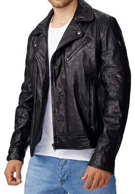 Produktbild von Tazzio Herren Jacke Lederjacke Biker Echtleder 19708 Schwarz XL