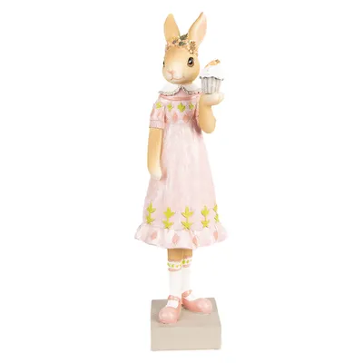 Immagine prodotto di Clayre & Eef Figurina Coniglio 28 cm Marrone Rosa Poliresina