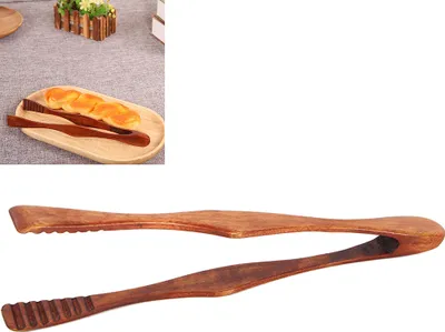 Obrázek produktu pro Dřevěné kleště na potraviny, grilovací kleště, steakové kleště, kleště na chléb, kleště na moučníky, kleště na pečivo, kuchyňské náčiní