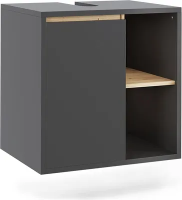 Produktbild von Vicco Waschbeckenunterschrank Viola, 60 x 60 cm mit offenen Regalen, Grau/Artisan