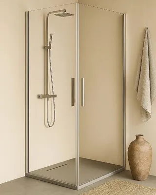 Immagine prodotto di Box doccia 70x70 doppio battente vetro temperato 6 mm 195 H cromo Linje