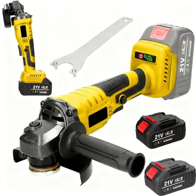 Produktbild von 21V Akku-Winkelschleifer 125 mm – bürstenloser, kabelloser Trenn- und Schleifer für Holz, Metall & Stein mit Ladegerät
