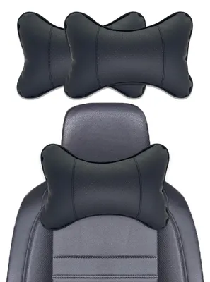 Immagine prodotto di Solidchoice - Set di 2 cuscini per il poggiatesta dell'auto, realizzati in ecopelle