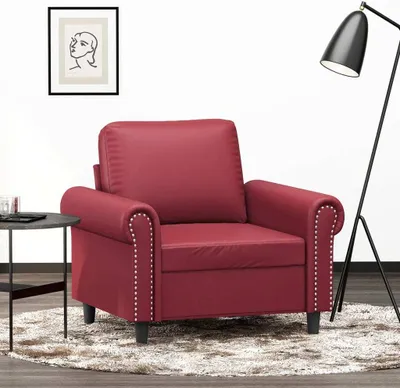Produktbild von CLORIS Sessel Weinrot 60 cm Kunstleder - Ecksofas LL0000257630