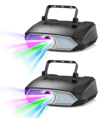 Produktbild von DJ Laserlicht Bühnenbeleuchtung 2er-Set - Animations-Laserprojektor - 2x 2W RGB Vollfarbe - DMX512 & Bluetooth App - Soundaktiv - EU-Stecker
