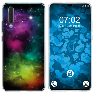Produktbild von PhoneNatic Case kompatibel mit Huawei P30 Silikon-Hülle Space Starfield M7