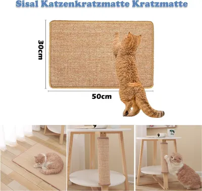 Produktbild von Kratzmatte für Katzen - Sisal Teppich - 50 x 30 cm