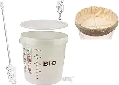 Produktbild von Gärbehälter Set 30L Gäreimer+ Gärrohr+ Hahn+Stopfen+ Filterbeutel+ Maischelöffel Gäreimer Gärfass