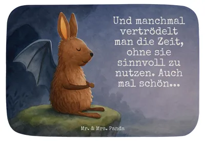Produktbild von Mr. & Mrs. Panda Badematte Fledermaus Sitzen Design - Weiß - Geschenk, Fledermäuse, Badteppich, Lustige Sprüche, Badezimmerteppich, Badvorleger, Entspannen, Duschvorleger