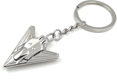 Produktbild von Onwomania Kampfjet Flugzeug Flieger Schlüsselanhänger Metall Glücksbringer in Alu Geschenkbox, ideal zum Verschenken