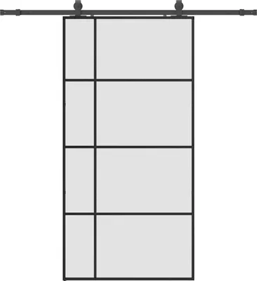 Produktbild von vidaXL Schiebetür mit Beschlag Schwarz 102,5x205 cm ESG-Glas