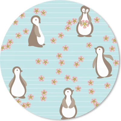 Produktbild von MuchoWow® Mauspad Mousepad Blumen - Gestaltung - Pinguin 30x30 cm - Mousepads - Maus Mat - Pad - Mausunterlage - Tischunterlage - Schreibtischmatten