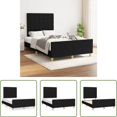 Produktbild von The Living Store Bettgestell mit Kopfteil Schwarz 120x200 cm Stoff