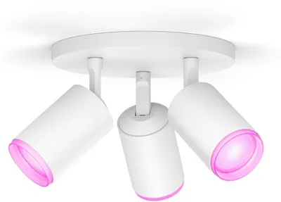 Image de Projecteur Philips HUE Fugato Blanc 3 spots 4,2 watts RGB Plafonnier