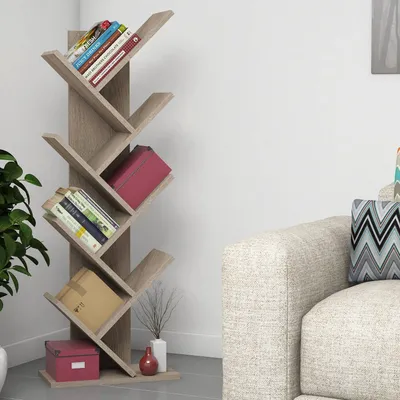 Produktbild von Skye Decor, Hitit- Hitit ALM, Nussbaumfarbe, Bücherregale, 128,5x46x22 cm, 100% Melaminbeschichtete Partikelplatte