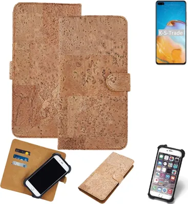 Produktbild von K-S-Trade Hülle kompatibel mit Huawei P40  Kork Handyhülle Cover  Schutzhülle TPU Case Bumper in Hellbraun, (1x)
