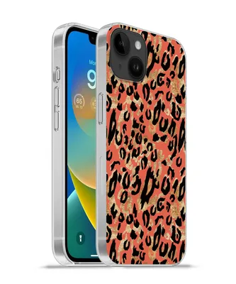 Produktbild von MuchoWow® Handyhülle Schutzhülle Hülle für Apple iPhone 14 Plus - Soft case Pantherdruck - Gold - Rosa Silikon Softcase Handy Hülle - Abbildung