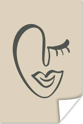Produktbild von MuchoWow® Poster Gesicht - Lippen - Abstrakt 60x90 cm - Wanddekoration