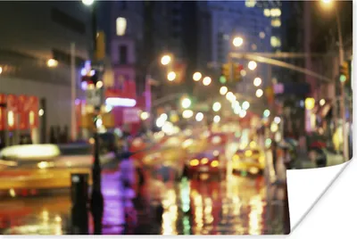 Produktbild von MuchoWow® Poster New York - Lichter - Nacht 120x80 cm - Bilder