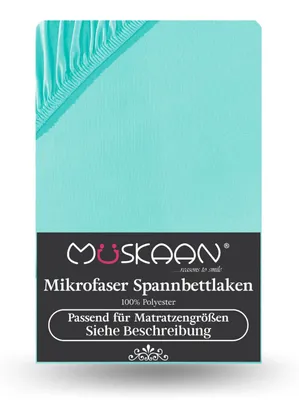 Produktbild von Mikrofaser Spannbettlaken 90x200 cm - 100x200 cm Betttuch Laken aqua