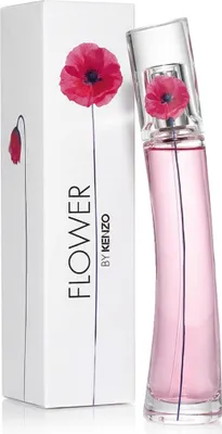 A perfume bottle and its packaging are displayed against a white background.