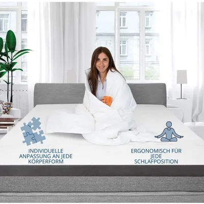 Produktbild von Genius Eazzzy Topper Deluxe 180x200x9cm H2 H3 - orthopädische Matratzentopper für Matratze & Boxspringbett aus Gelschaum für Allergiker