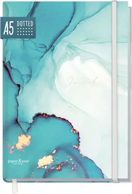 Produktbild von paper&you Notizbuch Classic A5 / gepunktet / Smaragd Gold / Häfft-Verlag
