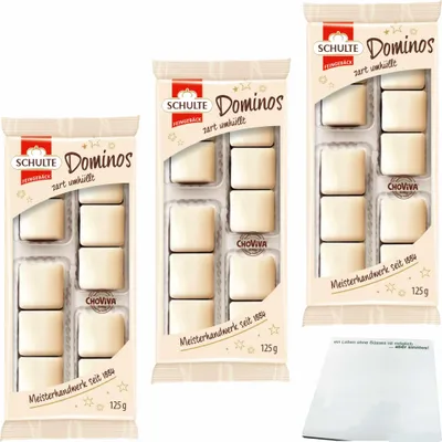 Produktbild von Schulte Dominosteine ChoViva Weiss 3er Pack (3x125g Packung) + usy Block