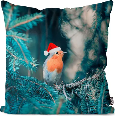 Produktbild von VOID Lustiger Vogel Nikolaus Winter Kissenbezug Kissenhülle Sofakissen Kissen Deko Outdoor-Kissen Dekokissen