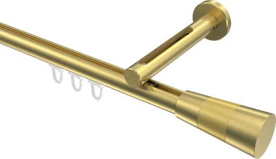 Produktbild von Interdeco Innenlaufstange / Gardinenstange mit Innenlauf Messing-Optik, Typ Siteno Tanara (Konus Bicolor), 20 mm Ø 1-läufig, 140 cm