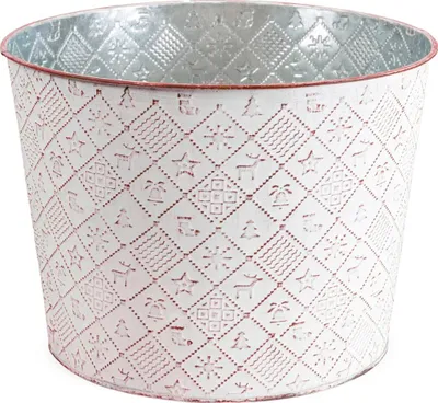 Produktbild von Runder Pflanztopf, in Rot Ø 16x14,5 cm, Blumenschale aus Metall