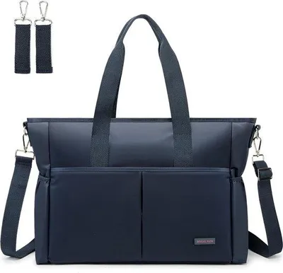 Produktbild von Famanu Wickeltasche klein für unterwegs - Saphirblau mit isolierter Tasche