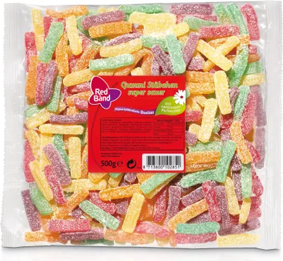 Immagine prodotto di Bastoncini gommosi colorati Red Band zuccherati e super acidi 500g