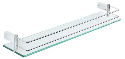 Glasregal 60 cm, gehärtet, mit Edelstahlschiene, 8 mm