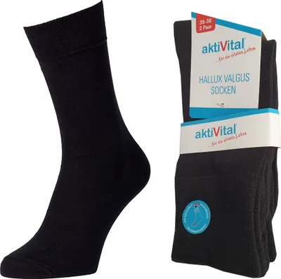 Produktbild von 12 Paar Damen/Herren Socken gegen Hallux Valgus Probleme in schwarz in 39-42 - Sanitätshaus-Ware