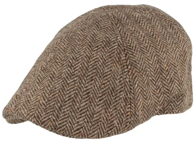 Produktbild von Fiebig 6-Panel Cap Wolle Fischgraet, braun, Gr. 61/XL