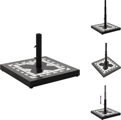 Produktbild von vidaXL Sonnenschirmständer Schwarz und Weiß Quadratisch 12 kg -  Sonnenschirmständer