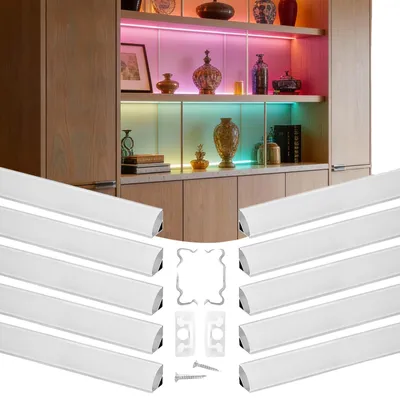 Zdjęcie produktu dla Profil Led Vevor 10 Szt 2M Anodowany Aluminiowy Z Mlecznym Dywuforem