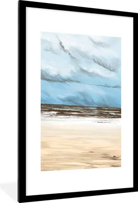 Produktbild von MuchoWow® MuchoWow® Gerahmtes Poster Himmel - Strand - Meer 60x90 cm - Poster mit zchwarzem Bilderrahmen - Dekoration - Wandposter Wohnzimmer - Hochwertig