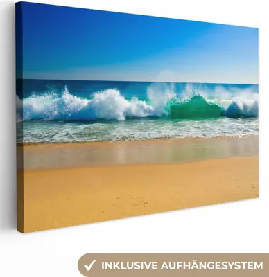 Produktbild von OneMillionCanvasses® - Leinwandbilder - 150x100 cm, Meer - Golf - Strand, Wandbilder Kunstdruck Wanddekoration
