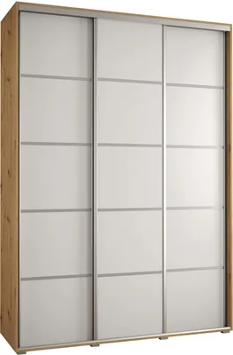 Produktbild von MEBLE KRYSPOL Davos 4 Schrank, drei Türen - 235,2x170x45 cm - Artisan Weiß Silber
