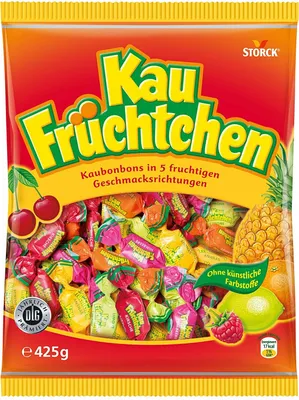 Produktbild von Storck Kau Früchtchen žuvacie cukríky s 5 príchuťami 425g