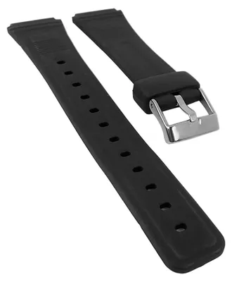 Produktbild von Minott Uhrenarmband 18mm | Kunststoff, schwarz mit Dornschließe 30096