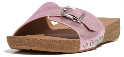 Produktbild von FITFLOP FitFlop Iqushion Adjustable Buckle Metallic-Leather Slides PURPLE 37