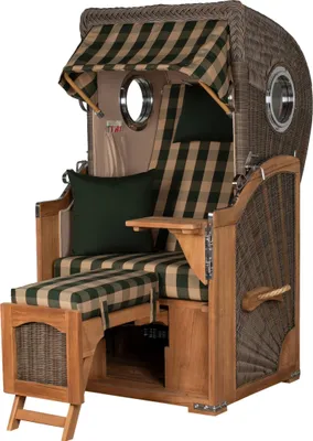 Produktbild von Strandkorb-Set - bene living - Ammersee Single Teak - PE grau - Modell 506 - inkl. Liftersystem