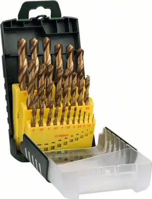 Immagine prodotto di Bosch Accessories 2607017154 HSS Metall-Spiralbohrer-Set 25teilig TiN Zylinderschaft 1 Set