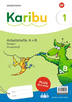 Produktbild von Karibu. Paket Arbeitshefte Fördern 1 (A+B) Grundschrift plus Beilagen